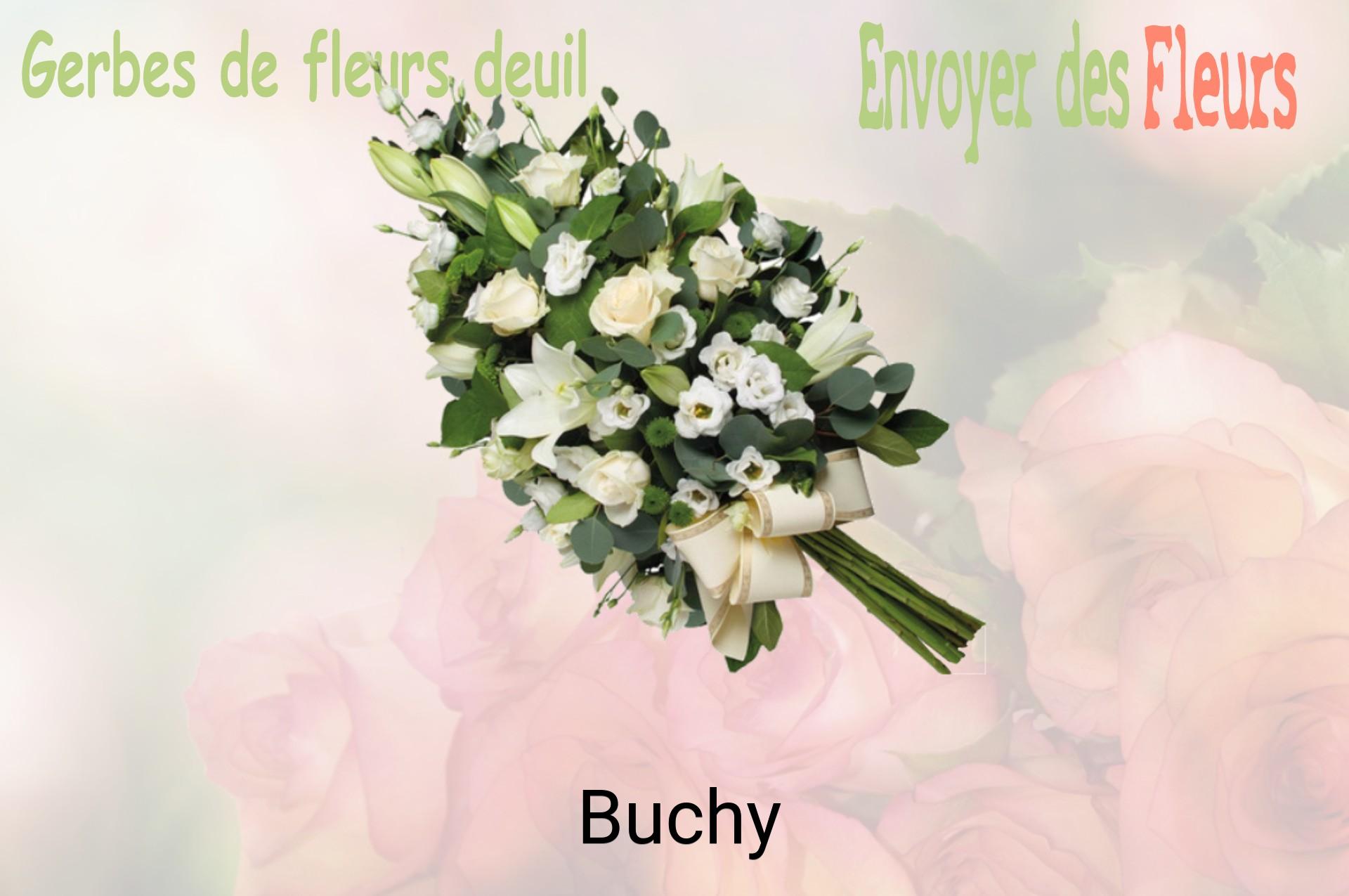Gerbe de fleurs de deuil livrée à Buchy